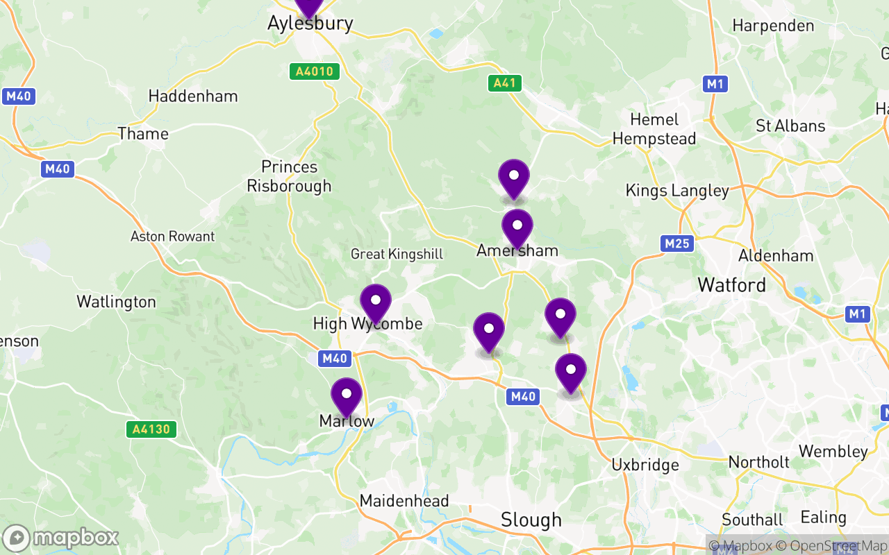 Map of the areas we serve